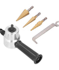 Double Head Nibbler Cutter With Cobalt Step Drill Bits, Aluminum Alloy Metal Cutting Attachment For Electric Drill, tool with three drill bits.