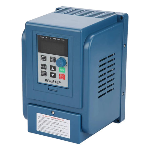 Dope 1.5kW 3 Phase VFD Drive Inverter Controller For Industrial Motors, front view blue metal housing