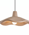 Textured Pendant Light, Cream Aesthetic Hanging Lamp for Kitchen Island with warm glow and artistic design.