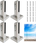 Heavy Duty 2205 Stainless Steel Glass Pool Fence Spigots 4 Pack Marine Grade Balustrade Railing Post Clamps