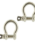 Three Quarter Inch Stainless Steel Type 316 Screw Pin Anchor Shackles Two Pack With 3.0 Ton Working Load Limit Heavy Duty Lifting Hardware