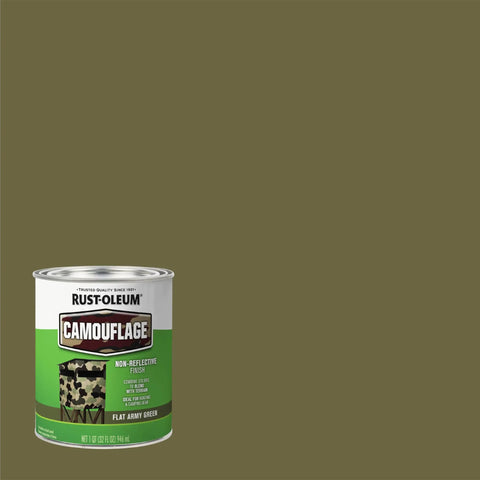 Specialty Camouflage Paint Quart Flat Army Green Water Based Non Reflective Finish for Hunting Gear