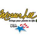 Mosser Lee logo with text 'brings your plants to life' and 'Made in USA' with a star and leaf illustration