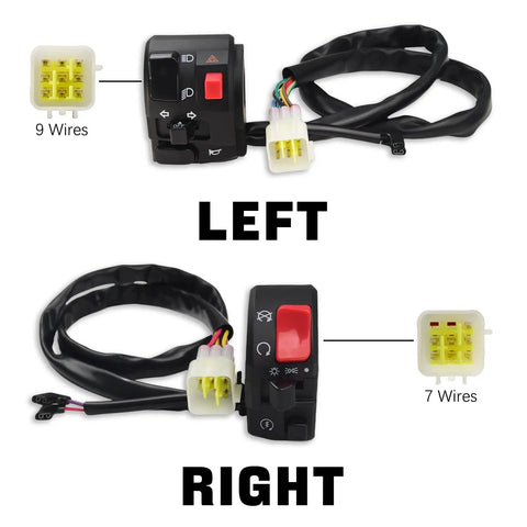 Seven Eighths Inch Twenty Two Millimeter Motorcycle Handlebar Switch Kit Left And Right Vintage Style Street Ready with wiring