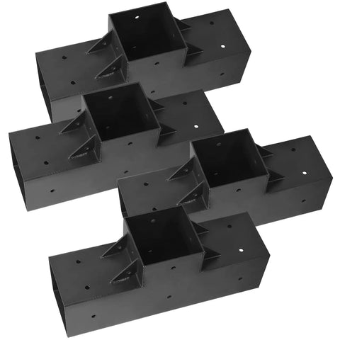 Heavy Duty 3 Way Pergola Brackets Kit For 4x4 Wood Beams 3.5x3.5 Inch T Shape Connectors With Screws For Outdoor Gazebo Patio DIY Woodworking
