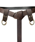 Brown faux leather belt from Medieval Belt Accessory Set 5 Piece For Renaissance Costumes With Viking Horn Belt Holster