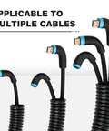 30 Ft 1/2 Inch Split Wire Loom Kit With 2 Clamps For Auto And Pro Shop Cable Protection Gear black and blue ends