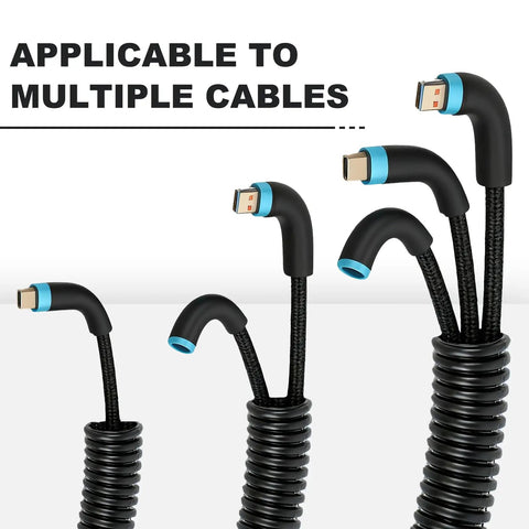 30 Ft 1/2 Inch Split Wire Loom Kit With 2 Clamps For Auto And Pro Shop Cable Protection Gear black and blue ends