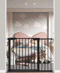 Extra Wide Baby Gate With Extensions, Walk Through Safety Gate For Kids And Pets, Pressure Mounted, in doorway of child's room