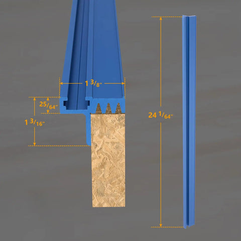 Twenty Four Inch T Track Fence Cap For Miter Saws And Router Tables showing dimensions and cross-section detail.