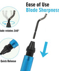 VASTOOLS deburring tool with 6-1/2 in metal handle, blue knurled grip; for aluminum, brass, plastic tubes
