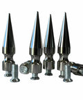 Oversized Two Point Nine Eight Inch Tree Spikes And Cone Shaped Metal Studs Silver Aluminum Alloy Heavy Duty Garden Pest Guard Ten Pack.