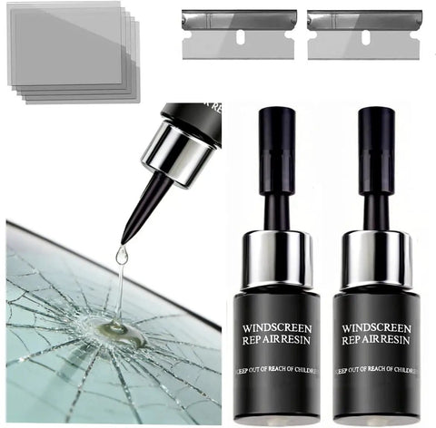 All In One Windshield Repair Kit For Chips And Cracks, Rapid Glass Repair Liquid With Nano Penetration Tech components on display