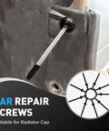 Close-up of Heavy Duty Pro-Grade Cable Tie Buckles Set for cars, securing an engine lower guard plate with pin and button.