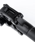 Close-up of black Suspension Seat Post With Protective Cover 27.2mm By 350mm for mountain bikes, showing durable aluminum core.