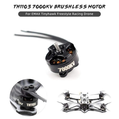 TH1103 7000KV Brushless Drone Motor For 1to2S Tinyhawk Freestyle 115mm Racing Drones Upgrade, motor with drone setup image