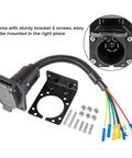 7 Pin Trailer Wiring Harness Socket Extension Power Cable For Safe Power Transmission In Campers, RVs, Trucks, And Cars, Easy Plug Connector, Durable Automotive Trailer Cable For Camping, Freight, Exhibitions, And Daily Driving, with mounting bracket and screws