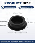 18 Pack T Shaped Silicone Plugs 41.3mm Diameter Snap In Hole Seals Round Rubber Stoppers For 40 To 41.3mm Holes Waterproof Seal Cover