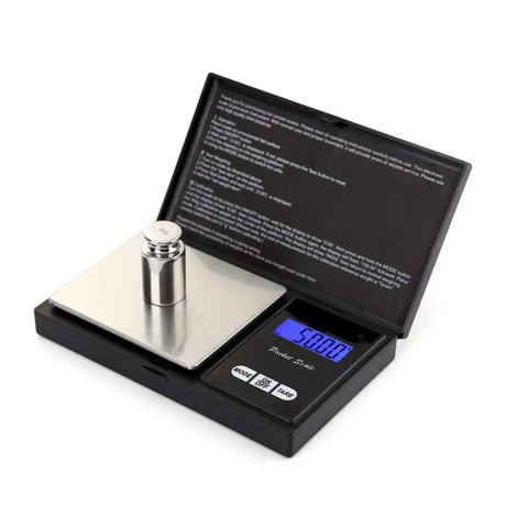Mini Stainless Steel Digital Pocket Scale 0.01g To 500g With Tare Function Blue Backlit LCD Portable Gram Balance