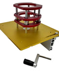 Top Shelf Router Lift Base For Serious Woodworkers Aluminum Alloy Frame with smooth crank, fits 64 to 66 mm routers.