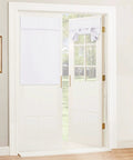 Easy Install French Door Curtain For Double Doors Thermal Insulated Light Blocking Tie Up Shades Energy Efficient 26 By 40 Inches In Pure White 1 Panel With No Drill Adhesive Straps installed on French doors