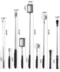 5-piece telescoping magnetic pick up tool with 1 lb and 15 lb rod, inspection mirrors, LED flashlight, ideal gift for dads and grads