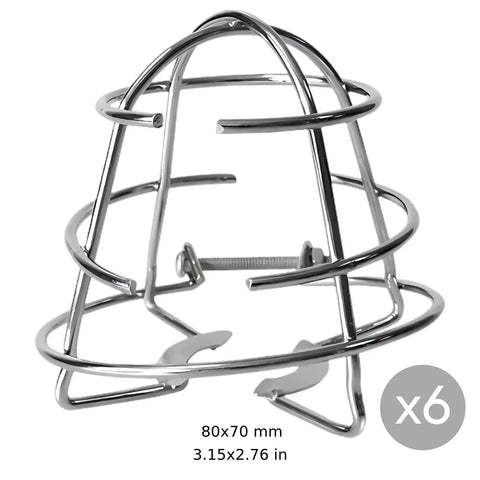 Six Pack Beater Proof Fire Sprinkler Head Guard Cage Heavy Duty Iron Recessed Protective Cover For Half Inch Pipe Rust Resistant Silver Finish