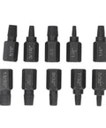 Ultimate 10Pc Broken Screw Extractor Set For Damaged Fasteners With Wide Size Coverage To Remove Worn Stuck Bolts Nuts And Screws Fast Saving Time And hassle On Any Home Repair Project, 10 black steel extractors