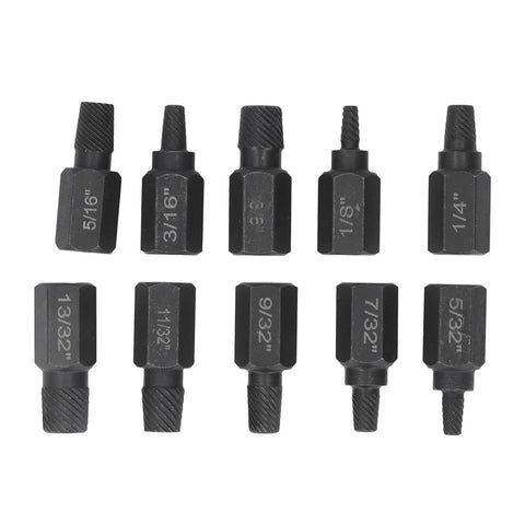Ultimate 10Pc Broken Screw Extractor Set For Damaged Fasteners With Wide Size Coverage To Remove Worn Stuck Bolts Nuts And Screws Fast Saving Time And hassle On Any Home Repair Project, 10 black steel extractors