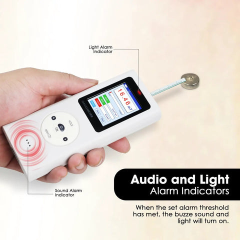 Portable Gauss Meter With Rechargeable Battery 25000 Gauss 2500 MilliTesla Range Magnetometer, handheld with alarm indicators