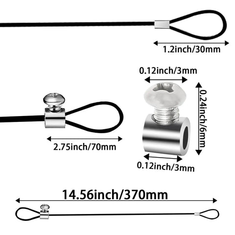 Super Sturdy Stainless Steel Gate Latch Cable Pull Featuring An Adjustable 19 Inch Replacement Line cable components with measurements