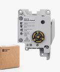 A1 Mini Extruder Replacement Toolhead With Hardened Steel Dual Gear, Filament Cutter And Motor next to Bamboo Lab packaging