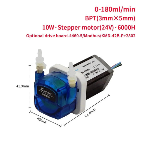 KPHM100 24V Adjustable Peristaltic Dosing Pump, 0-180ML/Min Flow Rate With Brush Motor Great For Lab And Industrial Applications High Accuracy Reliable Performance Compact Design Easy To Use Save Time Effort