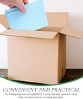 Person placing Milk Blue Bubble Mailer Bags 100 Pack Self Sealing Thickened 11x15 Plus 4 Inch Envelopes into a cardboard box