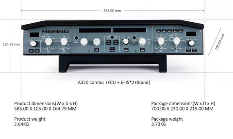 A320 FCU Flight Controller For Real Aircraft Feel And Precise Control, Plug And Play USB Interface, 585.0mm width dimensions