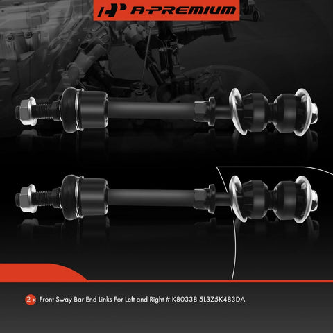 Side view: Two A-Premium front sway bar end links for Ford F-150 (2005–2008) and Lincoln Mark LT (2006–2008)