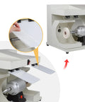 Heavy Duty Dual Head Bench Grinder With 550W Copper Motor And Bright Led Work Light For Quick Tough Sharpening At 2800 Rpm No Sweat Setup Knockout Build with polishing wheel and easy access panel.