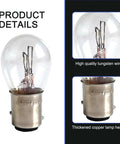 Plug N Play 1157 Bay15D P21 5W S25 high and low beam halogen brake light with waterproof housing, tungsten wire and copper lamp head