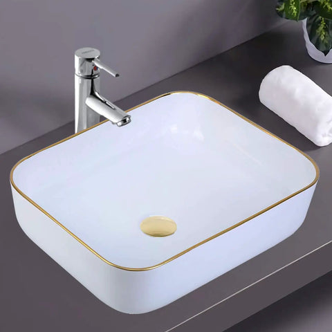 Minimalist Rectangle Porcelain Vessel Sink For Bathroom Above Counter Style Sleek Dope Modern Wash Basin With Light Luxury Appeal