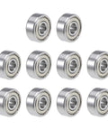 Deep groove ball bearing set, shielded, 1/4 x 3/4 x 9/32 in, 10pcs