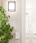 Smart Dimmer Switch With Remote, WiFi Enabled, Works With Alexa And Google Home, installed on wall beside indoor plant