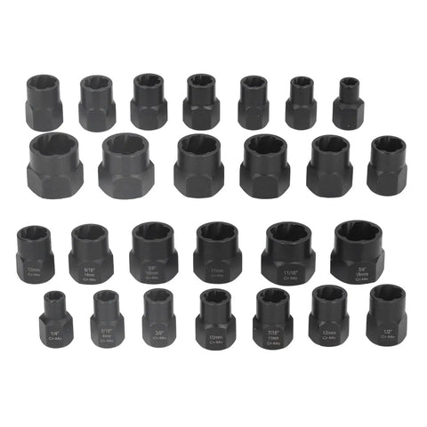 Premium Chrome Molybdenum Impact Nut Bolt Remover Set Extractor Socket Kit 3 8 In Drive For Rusted Damaged Stripped Fasteners Fits Ratchets And Impact Wrenches Made To Crush It, assorted sizes