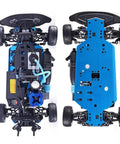 Underside view of Nitro RC Car One Tenth Scale For Adults 4WD Drifter With Dual Speed Eighty Kmph Power Metal Chassis Methanol Fuel