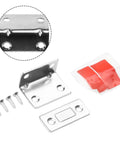 Invisible Magnetic Cabinet Latch No Drill No Hassle Install Door Catch Stainless Steel Silver 38x24mm with screws and adhesive