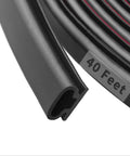 Close-up of 40 Feet Rubber Weather Stripping Door Seal Strip Self Adhesive D Shape Door Weather Stripping For Door Frame Insulation