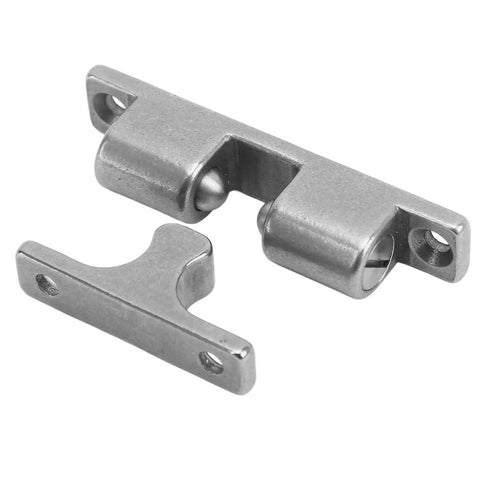 Go To Magnetic Cabinet Tension Catch In Stainless Steel 70mm Roller Latch For Doors And Cabinets, close-up view.