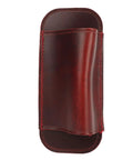 Multifunctional Crazy Horse Leather Knife Sheath With Hands Free Waist Bag in wine red, front view