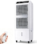 Heavy Duty Evaporative Portable Air Cooler With Beastly 2943 Cfm Airflow And 13.2 Gallon Tank wide angle view with remote