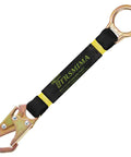 Heavy Duty Safety Harness Extension Lanyard 18 Inch D Ring Extender for Fall Protection with 5000 Lb Break Strength Polyester Webbing Durable Construction and Easy Clip for Jobsite Comfort, steel ring and snap hook