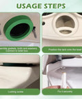 3 Inch Toilet Tank To Bowl Coupling Kit For Champion 4 Toilets installation steps with green washer, gaskets, bolts, and nuts.